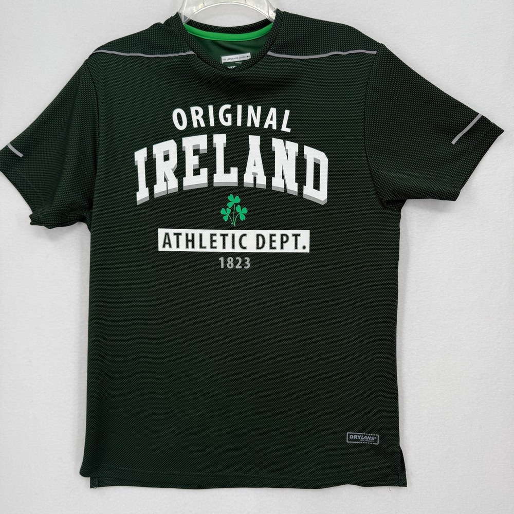 Original Ireland Athletic Dept Shirt Mens Small Green Drylans‎ Performance Tee